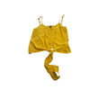 Mustard Spaghetti Strap Top Crisscross Detailing Flowy Summer Womens Cami