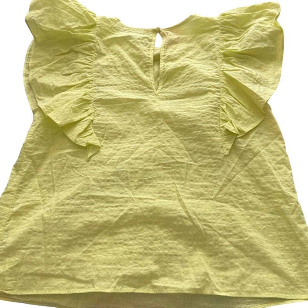 Target Lime Green Ruffle Sleeve Blouse Womens Small Airy Summer Peplum Style